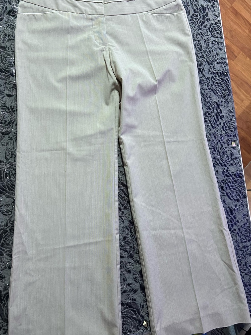 Studio Y Women Straight-Leg Dress Pants in Light Beige, Size 7/8